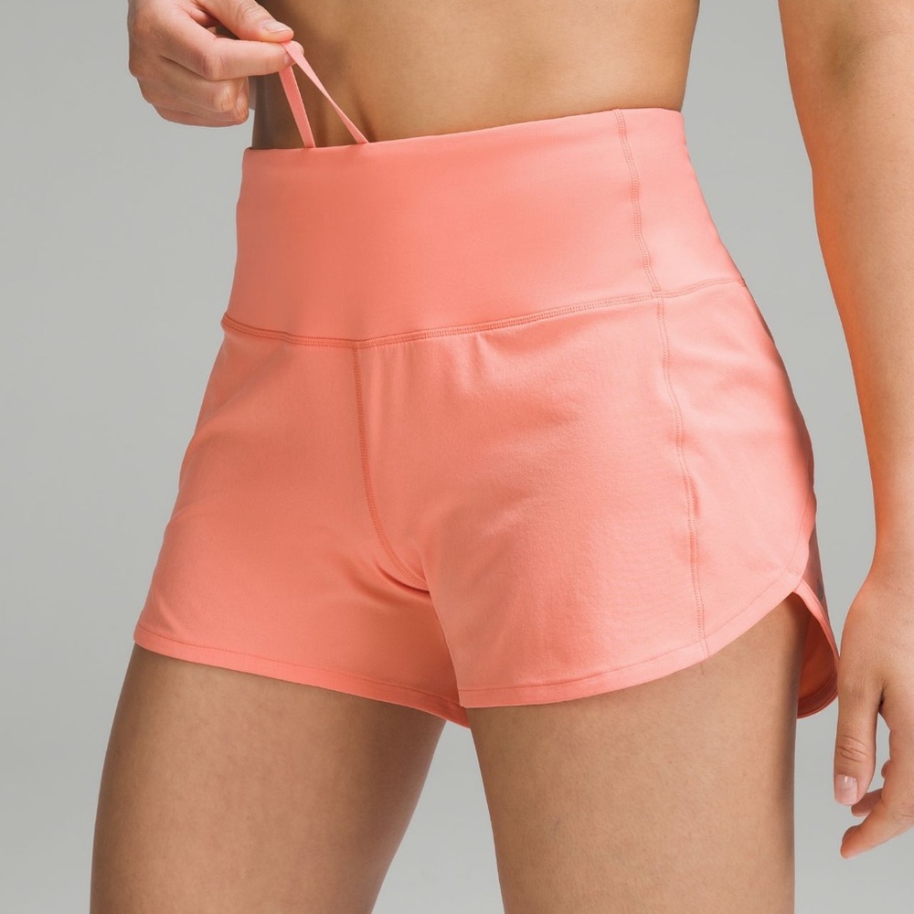 Lululemon speed up high rise shorts 4” sunny coral